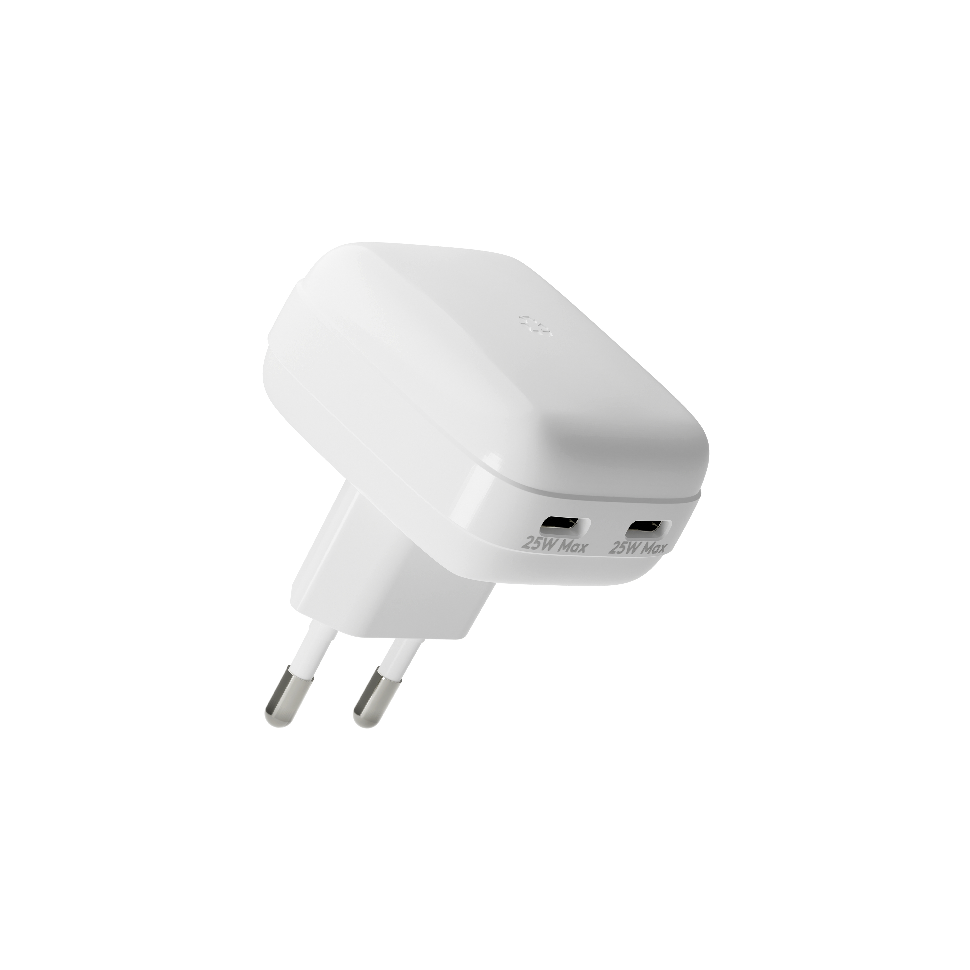 Dbramante1928 Re-charge Pro - Power Adapter - Flat - 25 Watt - 3 A - Power Delivery 3.0 + PPS - 2 Output Connectors (24 Pin USB-C) - White - Europe CH25EUWH7129 - C2000