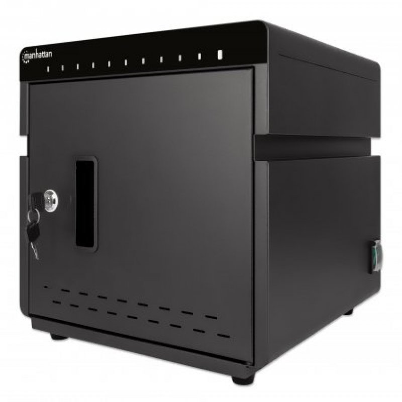 715942 manhattan Charging Cabinet/cart Via Usb-c X10 Devices Desktop, Power Delivery 18w Per Port (180w Total), Suitable For Ipads/other Tablets/phones, Bays 264x22x235mm, Device Charging Cables Not Included, Silent Ventilation, Lockable (2 Keys), Eu