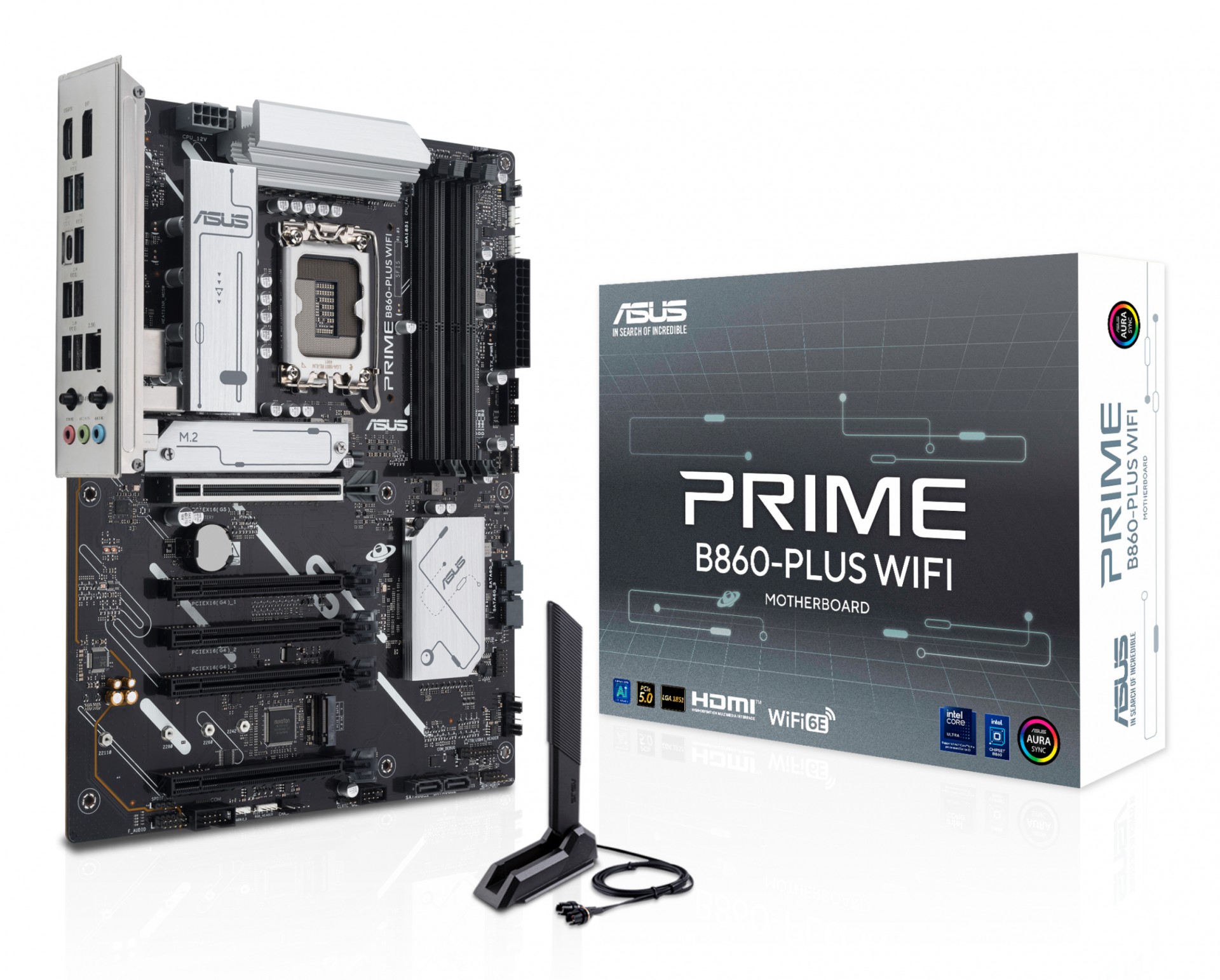 ASUS PRIME B860-PLUS WIFI - Motherboard - ATX - LGA1851 Socket - B860 Chipset - USB-C 3.2 Gen 2x2, USB 3.2 Gen 2, USB 3.2 Gen 1, USB-C 3.2 Gen 1 - 2.5 Gigabit LAN, Bluetooth, Wi-Fi 6E - Onboa - C2000