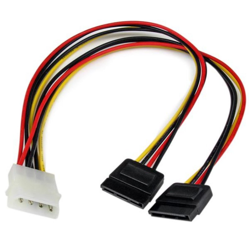 StarTech.com 12in LP4 To 2x SATA Power Y Cable Adapter - Molex To To Dual SATA Power Adapter Splitter - Power Adapter - 4 PIN Internal Power (M) To SATA Power (F) - For P/N: BRACKET125PTP, HS - C2000