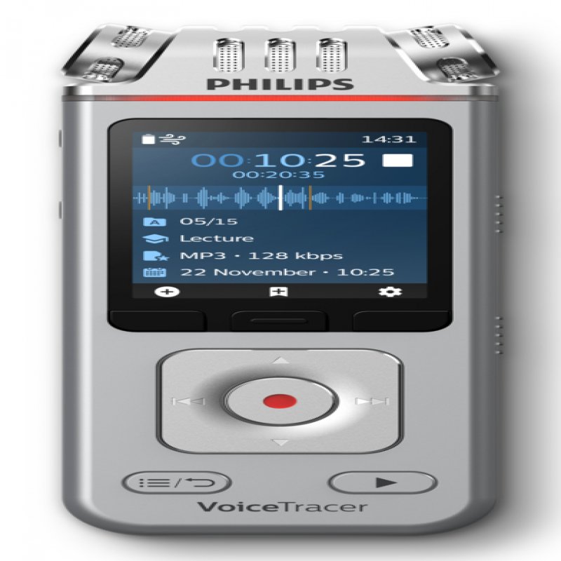 Dvt4115/00 philips Dvt4115 Digital Voice Tracer 3 Mic, App Control, Semble Ai Voucher - NA01