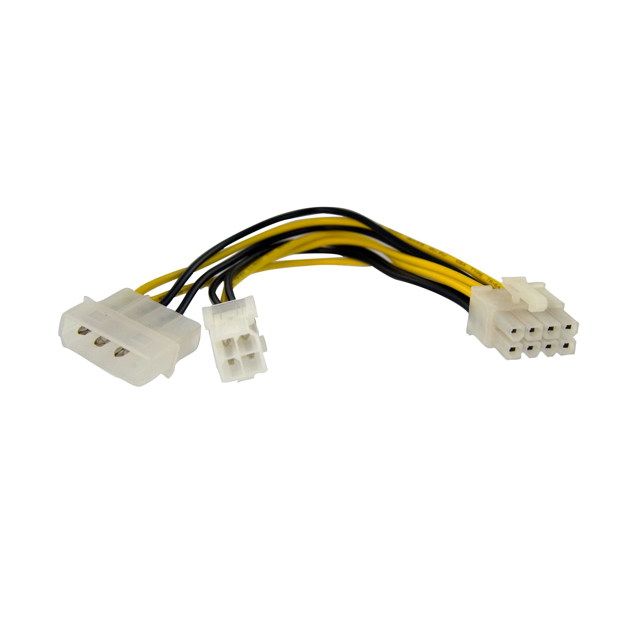 StarTech.com 6 Inch 4 Pin To 8 Pin EPS Power Adapter With LP4 - F/M - ATX To EPS Power Adapter (EPS48ADAP) - Power Adapter - 4 Pin ATX12V (F) To 8 Pin EPS12V, 4 Pin Internal Power (5V) (M) -  - C2000