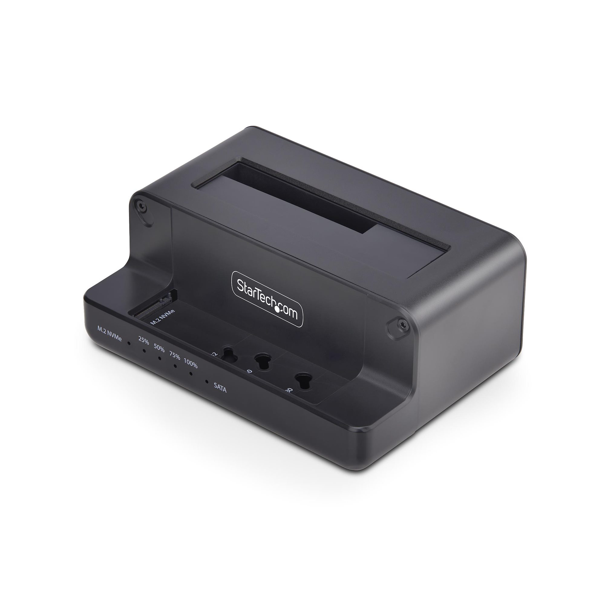 StarTech.com M.2 NVMe To 2.5/3.5" SATA Drive Duplicator, Dual Bay Cloner - Solid State / Hard Drive Duplicator - 2 Bays (SATA-600 / PCI Express (NVMe)) - TAA Compliant N2-M2-SSD-DUPLICATOR - C2000