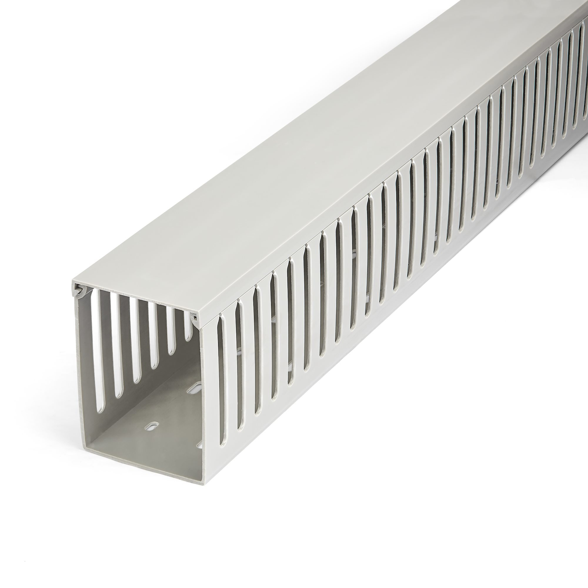StarTech.com Open Slot Cable Management Raceway With Cover, 3"(75mm)W X 3-7/8"(10cm)H, 6.5ft(2m) Length, 1/4"(8mm) Slots, PVC Network Cord Hider/Wall Wire Duct, Max 240 Cables, UL Listed - UL - C2000