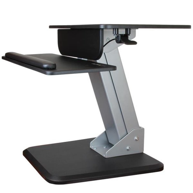 StarTech.com Height Adjustable Standing Desk Converter - Sit Stand Desk With One-finger Adjustment - Ergonomic Desk (ARMSTS) - Mounting Kit (clamp Plate, Keyboard Tray, Pneumatic Arm, Base, K - C2000