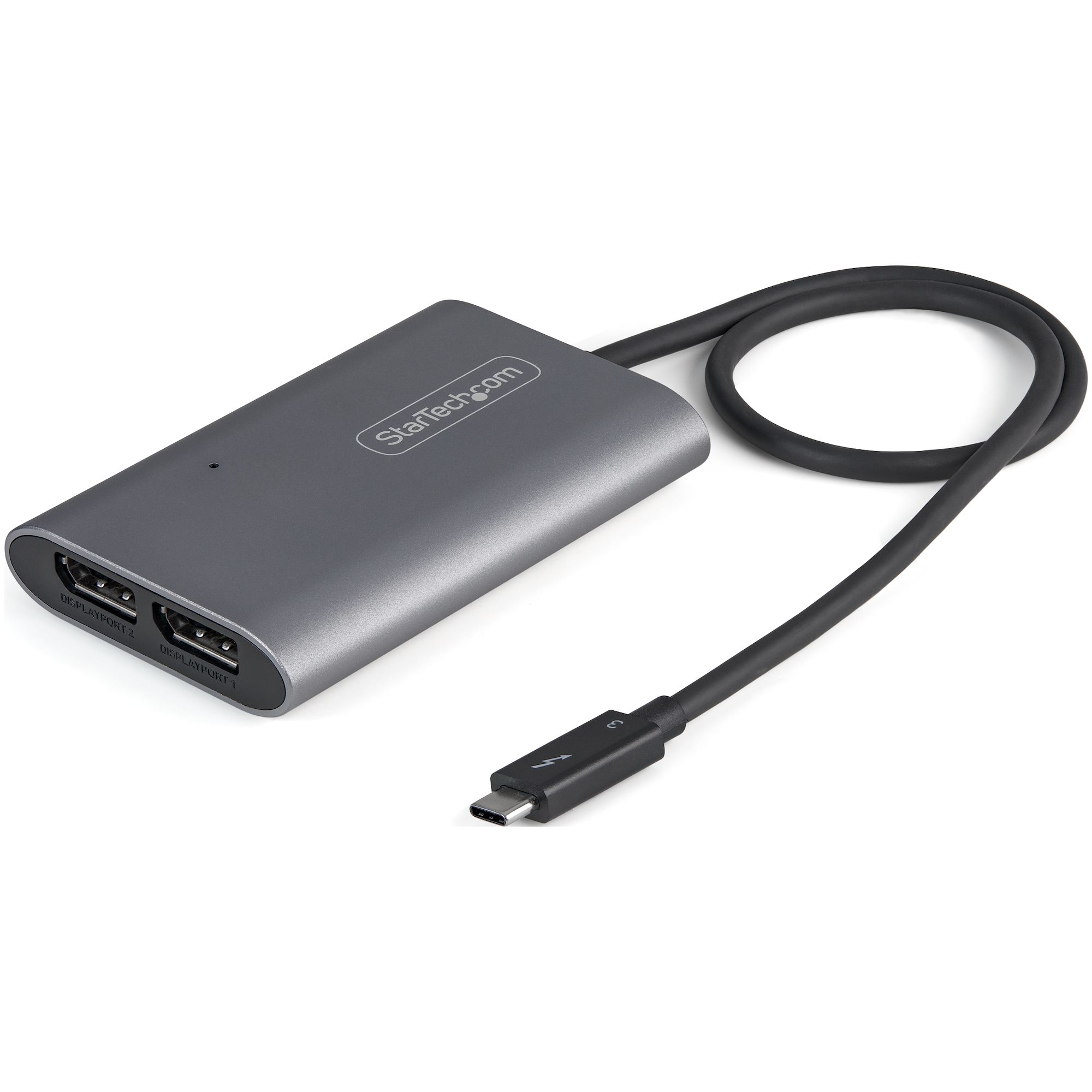 StarTech.com Thunderbolt 3 To Dual DisplayPort Adapter DP 1.4, Dual 4K 60Hz Or Single 8K/5K Thunderbolt 3 To DP Adapter, TB3 To 2x DisplayPort Monitor Video Display Adapter, Mac/Windows - TB3 - C2000