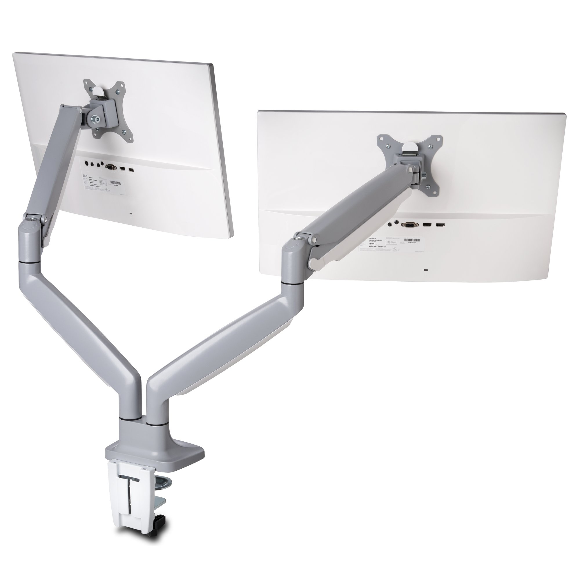 Kensington SmartFit One-Touch Dual Monitor Arm - Mounting Kit - Adjustable Arm - For 2 Monitors - Metal - Silver Grey - Screen Size: 13"-32" - C-clamp, Grommet, Desk-mountable K55471EU - C2000