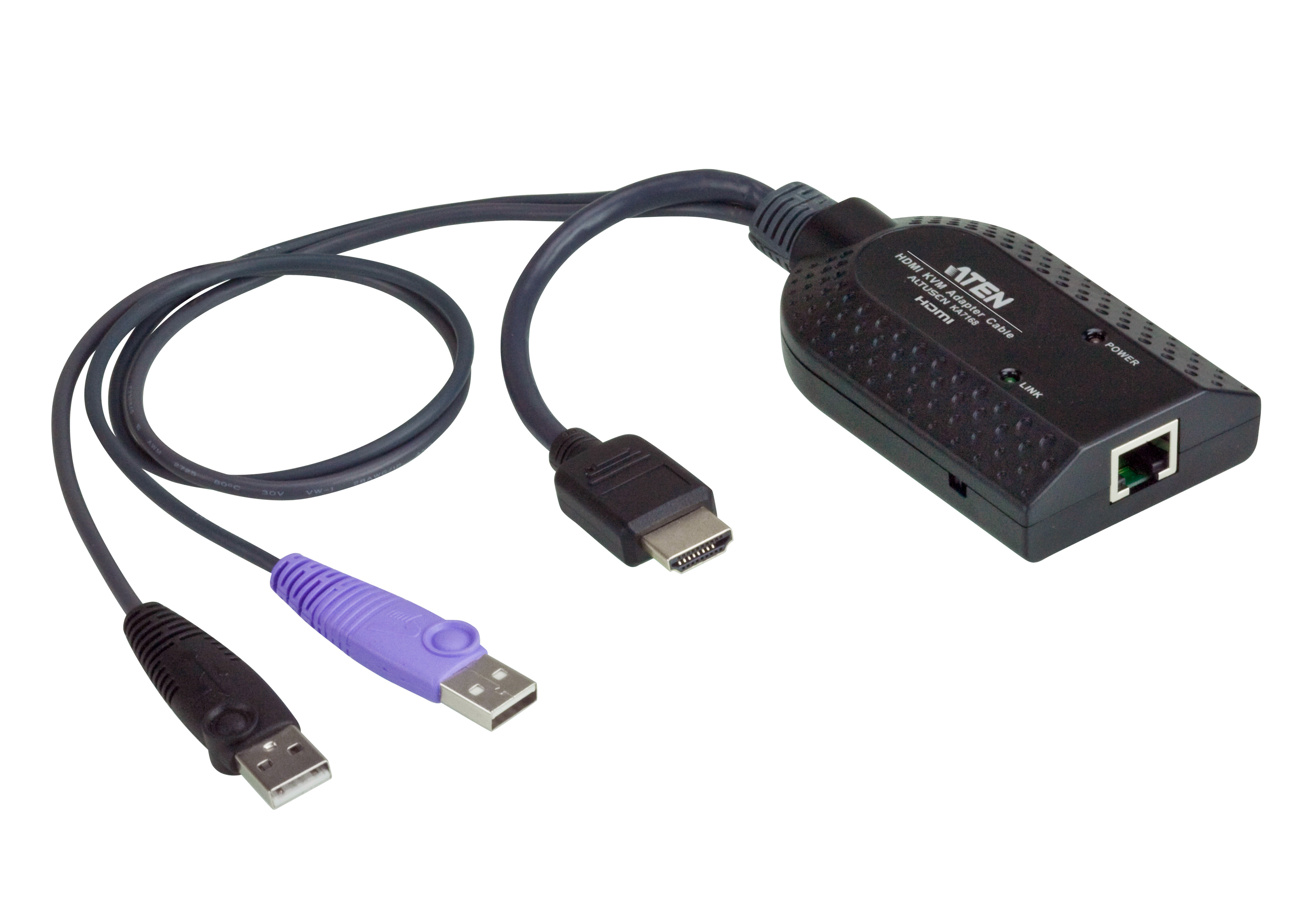 ATEN KA7168 HDMI USB Virtual Media KVM Adapter Cable With Smart Card Reader (CPU Module) - KVM / Audio / USB Extender - For ATEN CN9850, KVM Over IP KN1132VB KA7168 - C2000