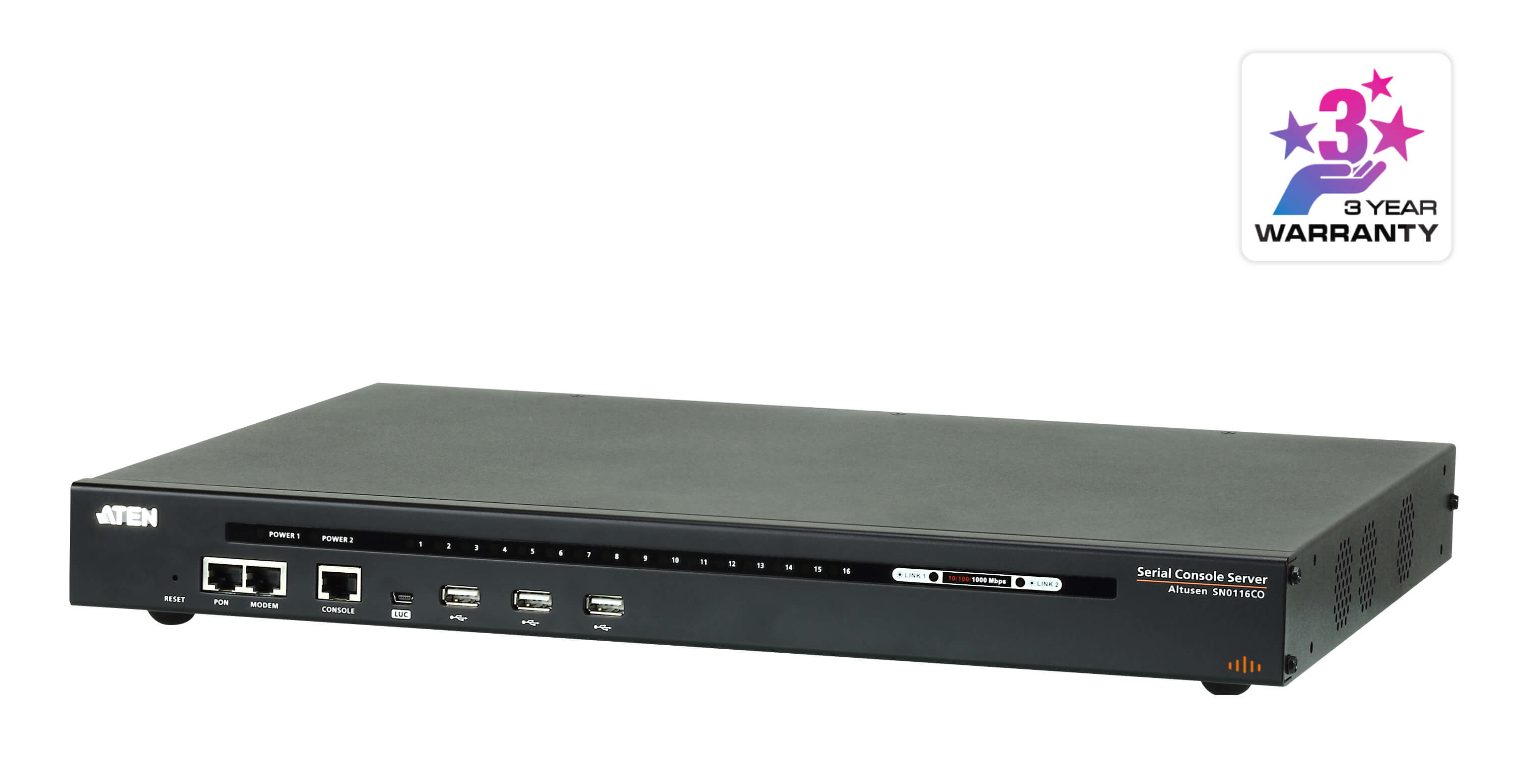 ALTUSEN SN0116CO - Console Server - 16 Ports - 1GbE, RS-232 SN0116CO - C2000