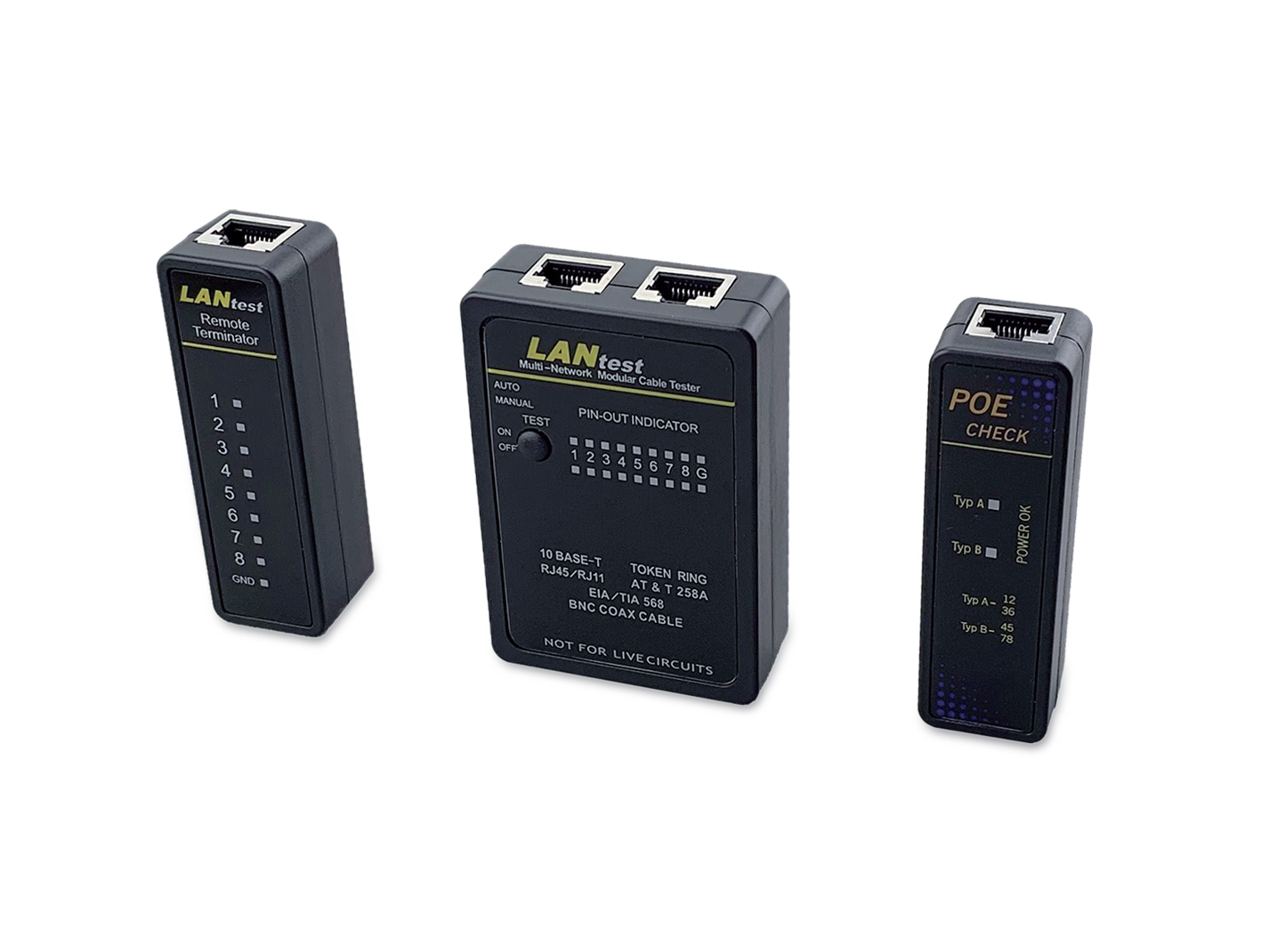 Equip Network Cable Tester, Rj45,  Bnc, Poe  129968 - eet01