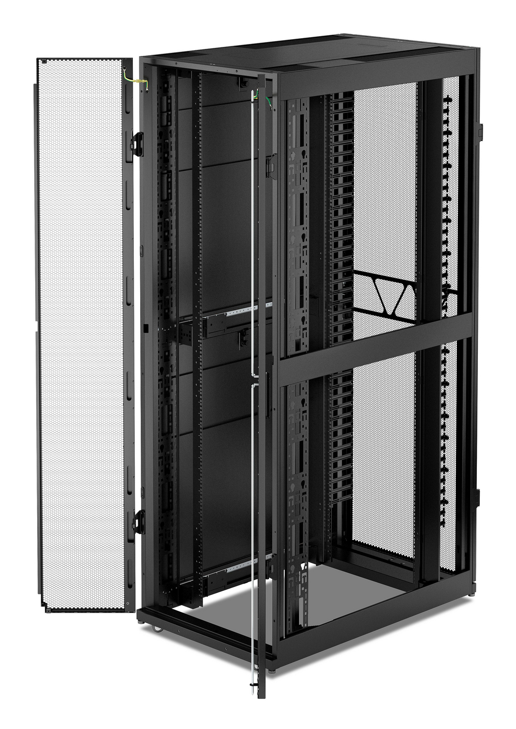 APC NetShelter SX - Rack Cabinet - 2258H X 750W X 1200D Mm, With Sides - Floor-standing - Black - 48U - 19" - TAA Compliant AR3347B2 - C2000