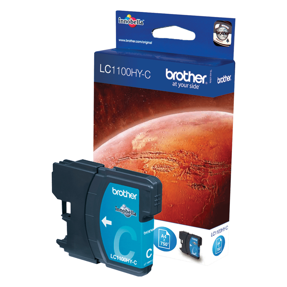 Brother LC1100HYC - High Yield - Cyan - Original - Ink Cartridge - For Brother DCP-6690CW, Justio MFC-5890CN LC1100HYC - C2000