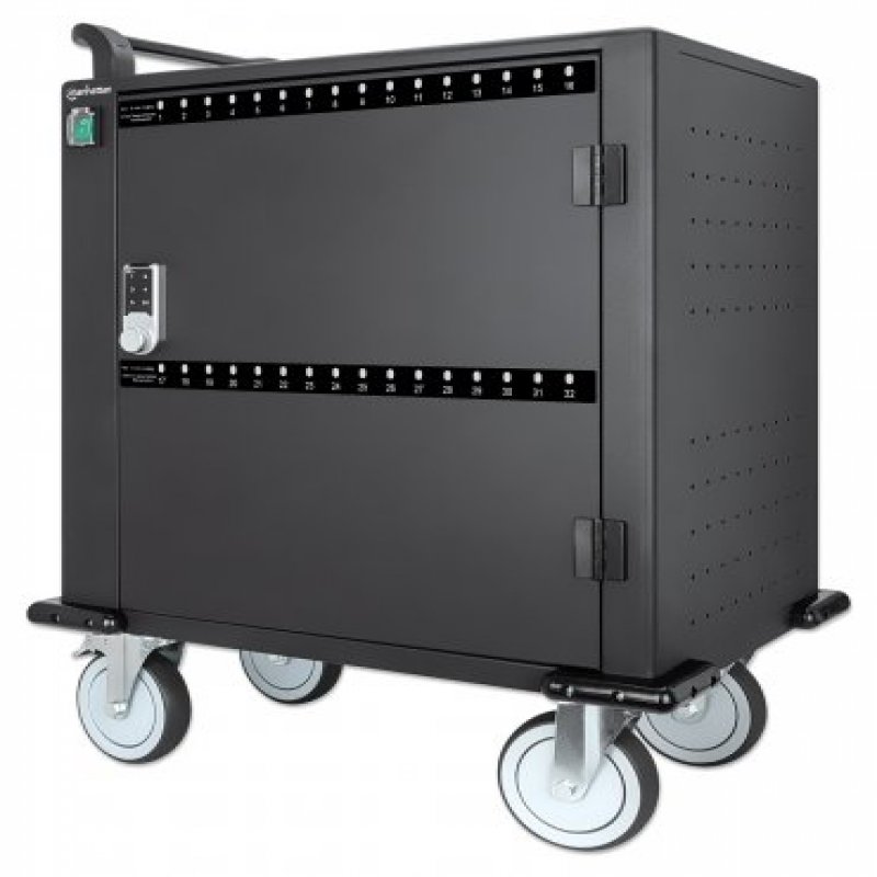 Manhattan Charging Cabinet/Cart Via  Usb-C X32 Devices, Trolley,  716000 - eet01