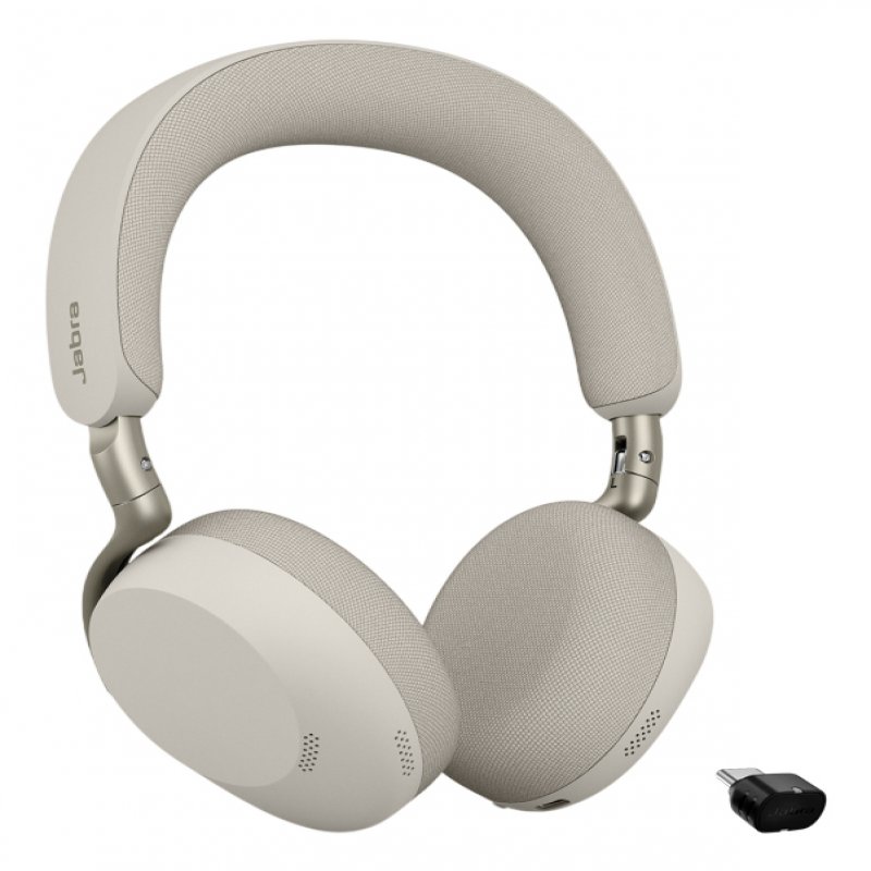 Jabra Evolve3 75 UC - Headset - On-ear - Bluetooth - Wireless - Active Noise Cancelling - USB-C Via Bluetooth Adapter - Warm Grey - UC Certified, Zoom Certified, Google Meet Certified 37599-9 - C2000 Jabra Evolve3 75 UC - Headset - On-ear - Bluetooth - Wireless - Active Noise Cancelling - USB-C Via Bluetooth Adapter - Warm Grey - UC Certified, Zoom Certified, Google Meet Certified 37599-9 - C2000
