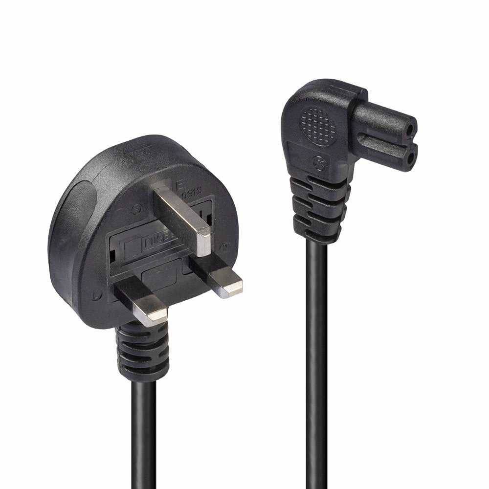 Lindy - Cables & Adapters        3m Mains Power Cable Uk             3pin Plug To Right Angled Iec C7    30457