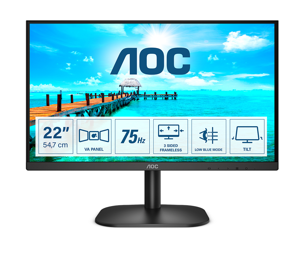 Aoc - Monitors                   21.5in Lcd 1920x1080 16:9 4ms       22b2h/eu 3000:1 Vga/hdmi            22b2h/eu