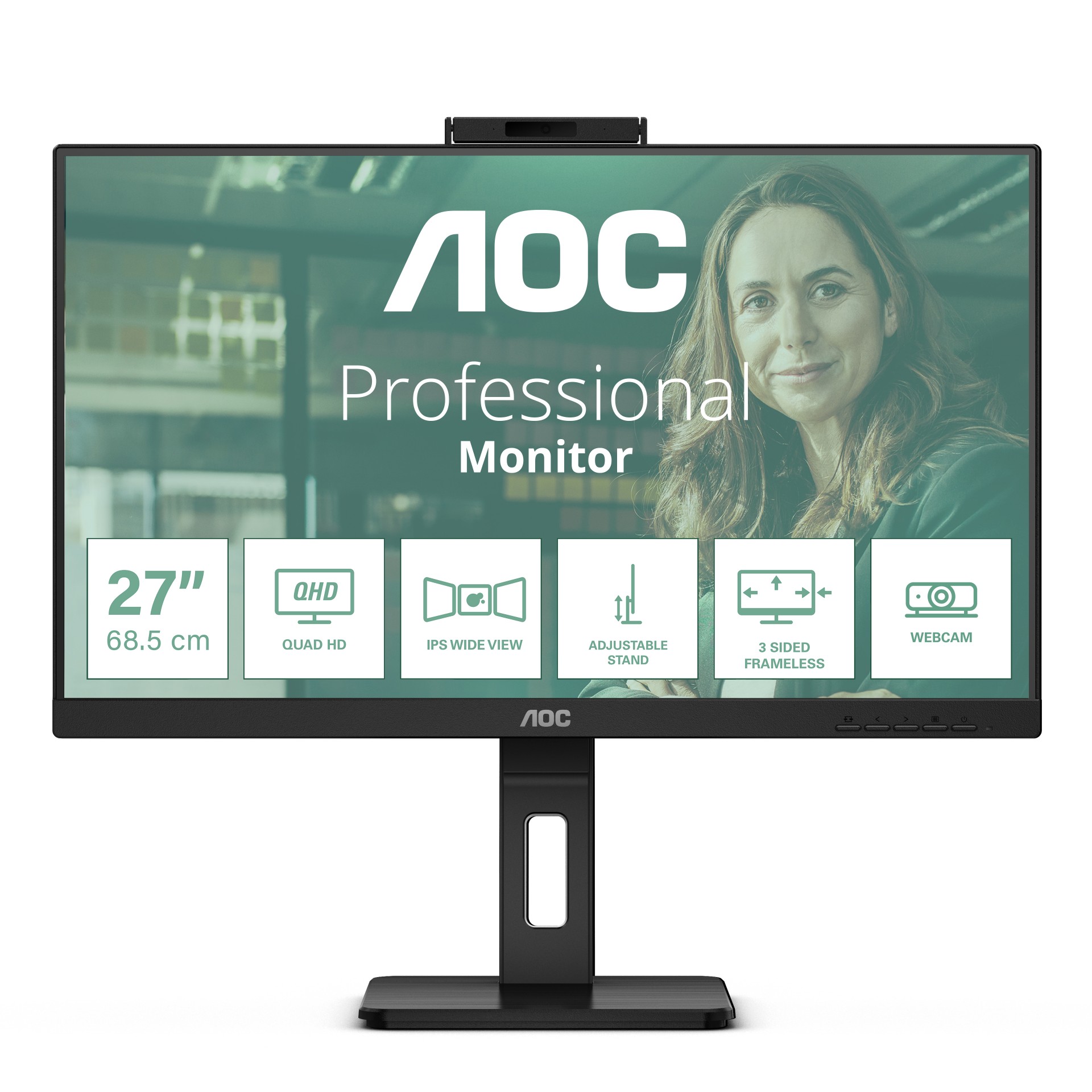 Aoc - Monitors                   Q27p3qw 27in Lcd 2560x1440 16:9     4ms Monitor With Pop-up 2.0 Mega    Q27p3qw