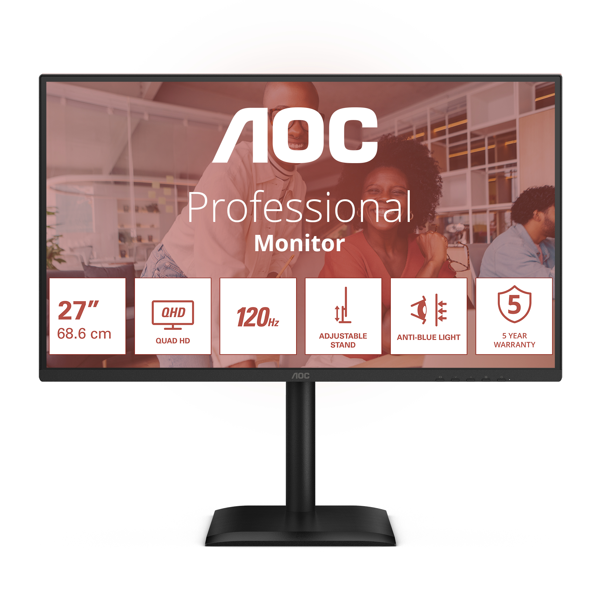 Aoc - Monitors                   Aoc Monitor 27in Ips Qhd16:9        120hz 2560x1440 4 Ms                Q27e4cv