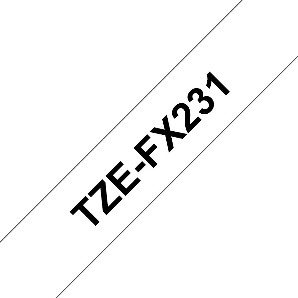 Brother TZE-FX231 LAMINATED TAPE 12MM  8M BLACK ON WHITE  TZE-FX231 - eet01
