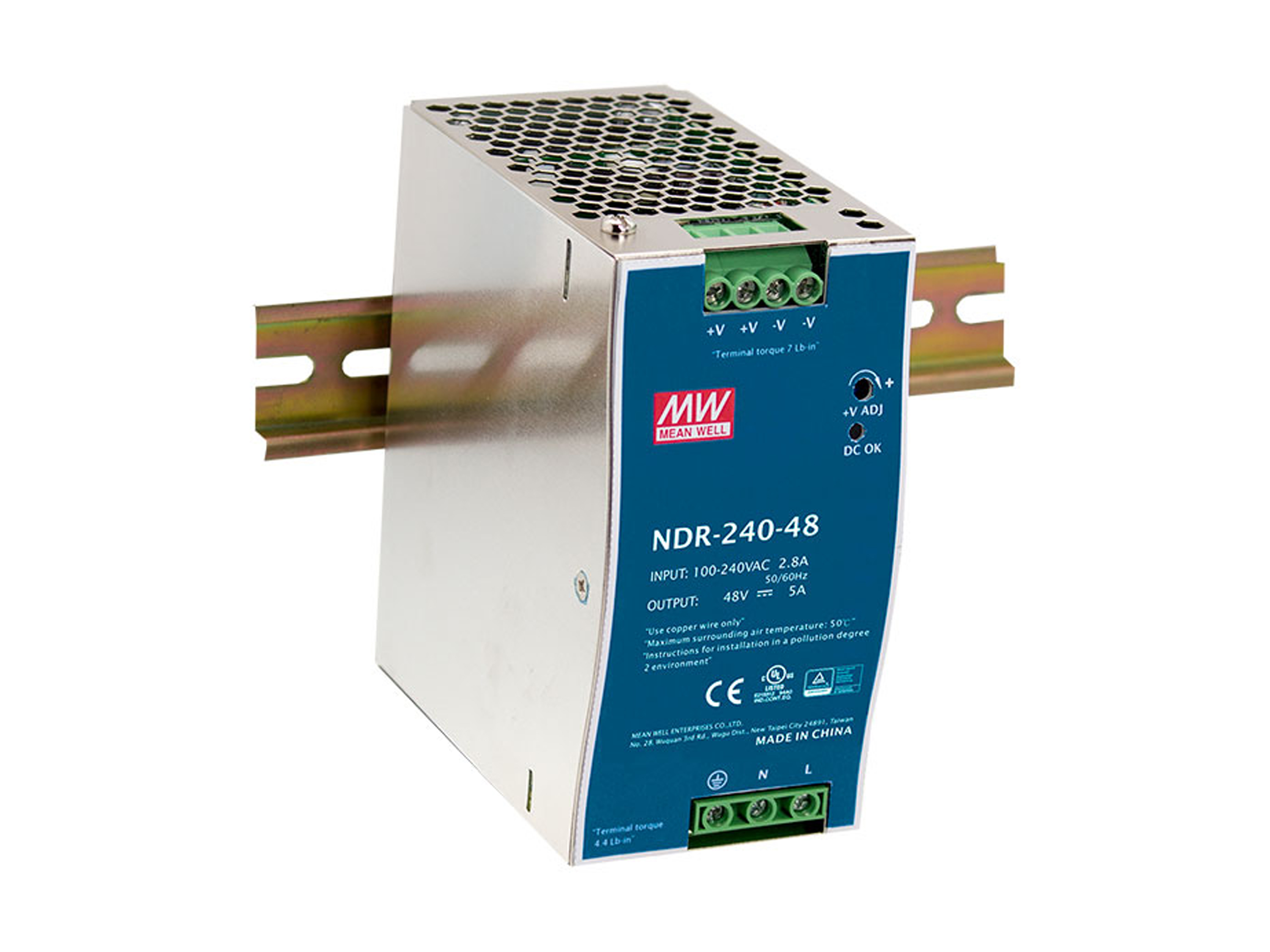 LevelOne 48V Dc Industrial Power  Supply, 240W, Din-Rail, Poe  POW-4851 - eet01