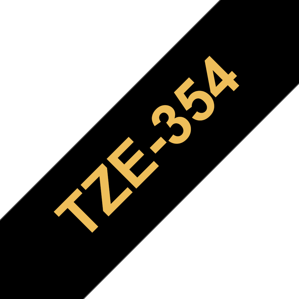 Brother - Consumables Ink Eur    Tze-354 Laminated Tape 24mm 8m      Gold On Black                       Tze354