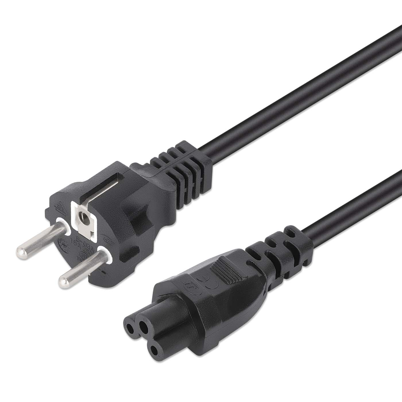 Manhattan                        Power Cable/cord Eu 2pin/c5 Fem     -triangle/schuko 1m Black           354172