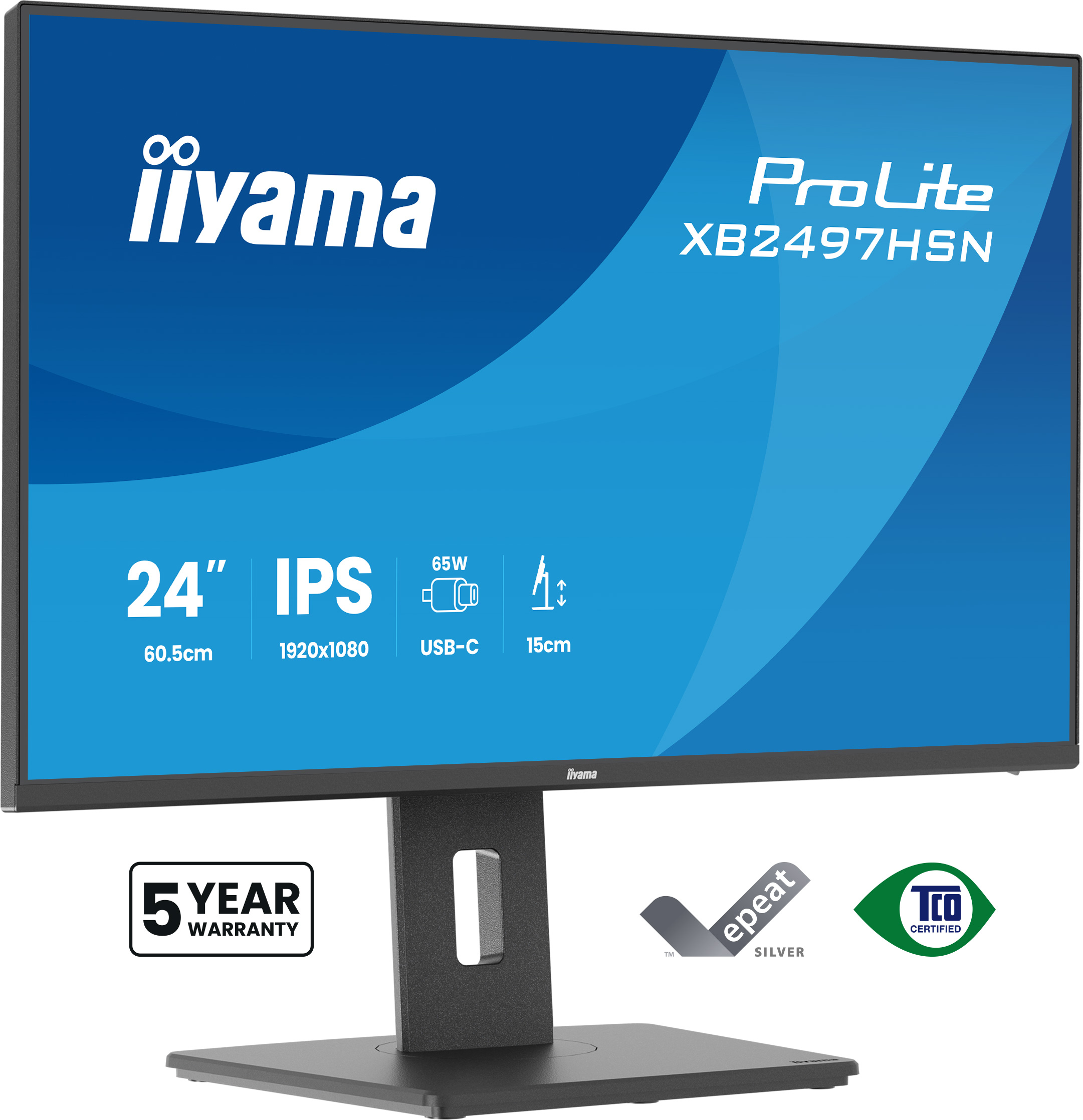 Iiyama ProLite XB2497HSN-B1 - LED Monitor - 24" (23.8" Viewable) - 1920 X 1080 Full HD (1080p) @ 100 Hz - IPS - 350 Cd/m - 1500:1 - 1 Ms - 2xHDMI, 2xDisplayPort - Speakers - Black, Matte XB24 - C2000 Iiyama ProLite XB2497HSN-B1 - LED Monitor - 24" (23.8" Viewable) - 1920 X 1080 Full HD (1080p) @ 100 Hz - IPS - 350 Cd/m - 1500:1 - 1 Ms - 2xHDMI, 2xDisplayPort - Speakers - Black, Matte XB24 - C2000