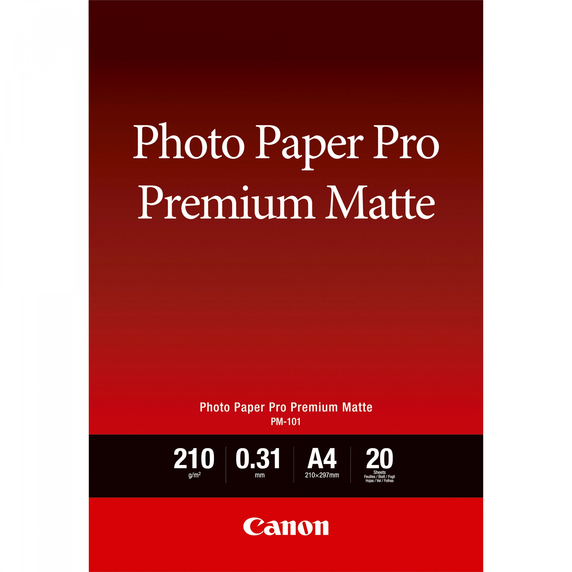 Canon - Supplies Media           Pm-101 A4 20sh Photo Paper          Premium Matte A4 20 Sheets          8657b005
