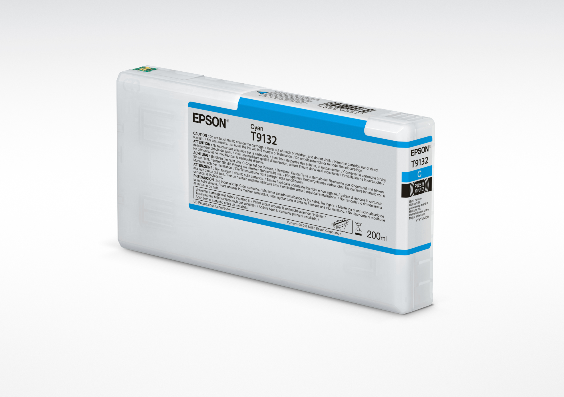Epson Ink Cartridges, Ultrachrome HDR, T9132, Singlepack, 1 X 200.0 Ml Cyan, Standard C13T913200 - C2000