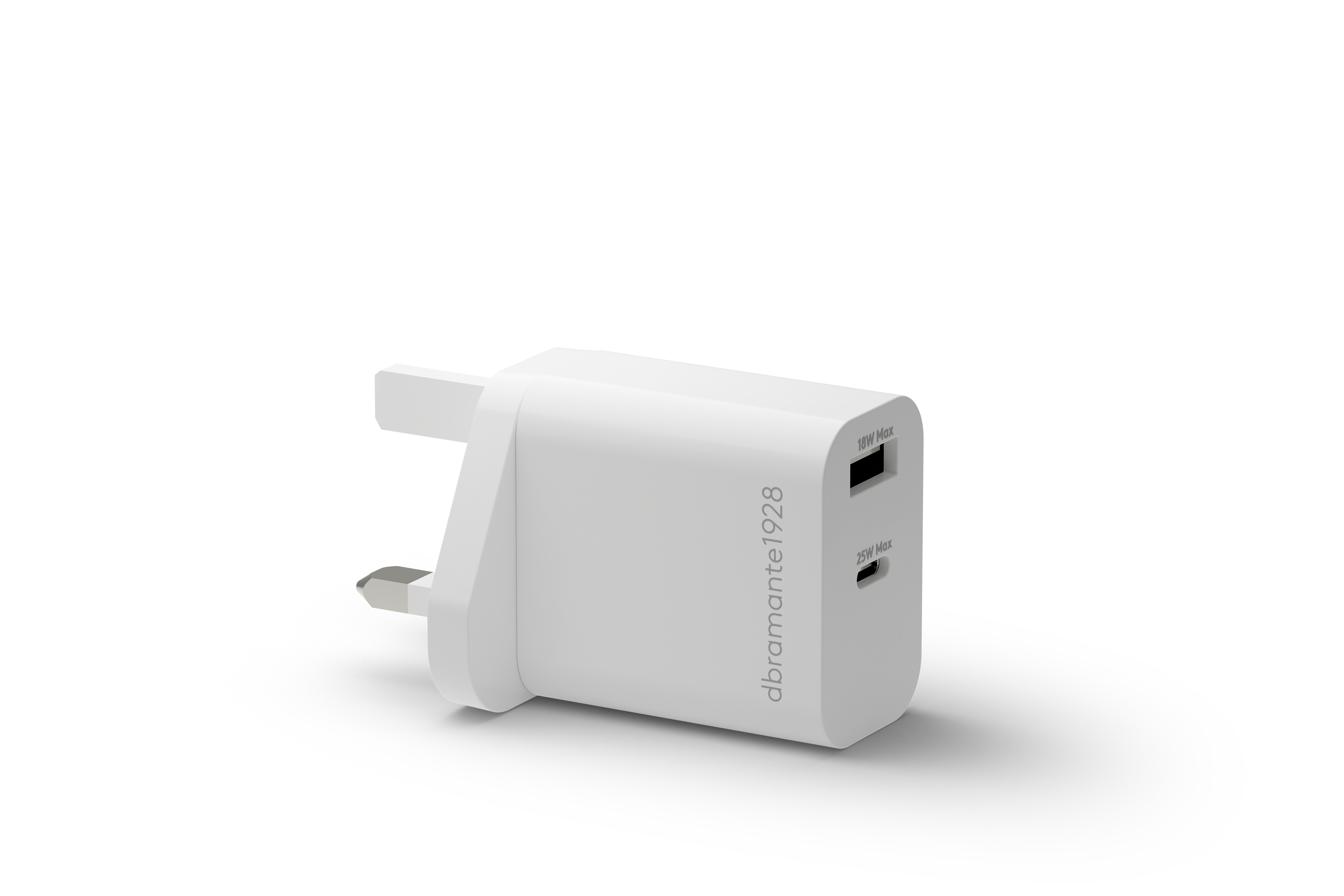 Dbramante1928 Re-charge - Power Adapter - 25 Watt - 3 A - 2 Output Connectors (USB-C, USB Type A) - White - United Kingdom CH18UKWH7188 - C2000