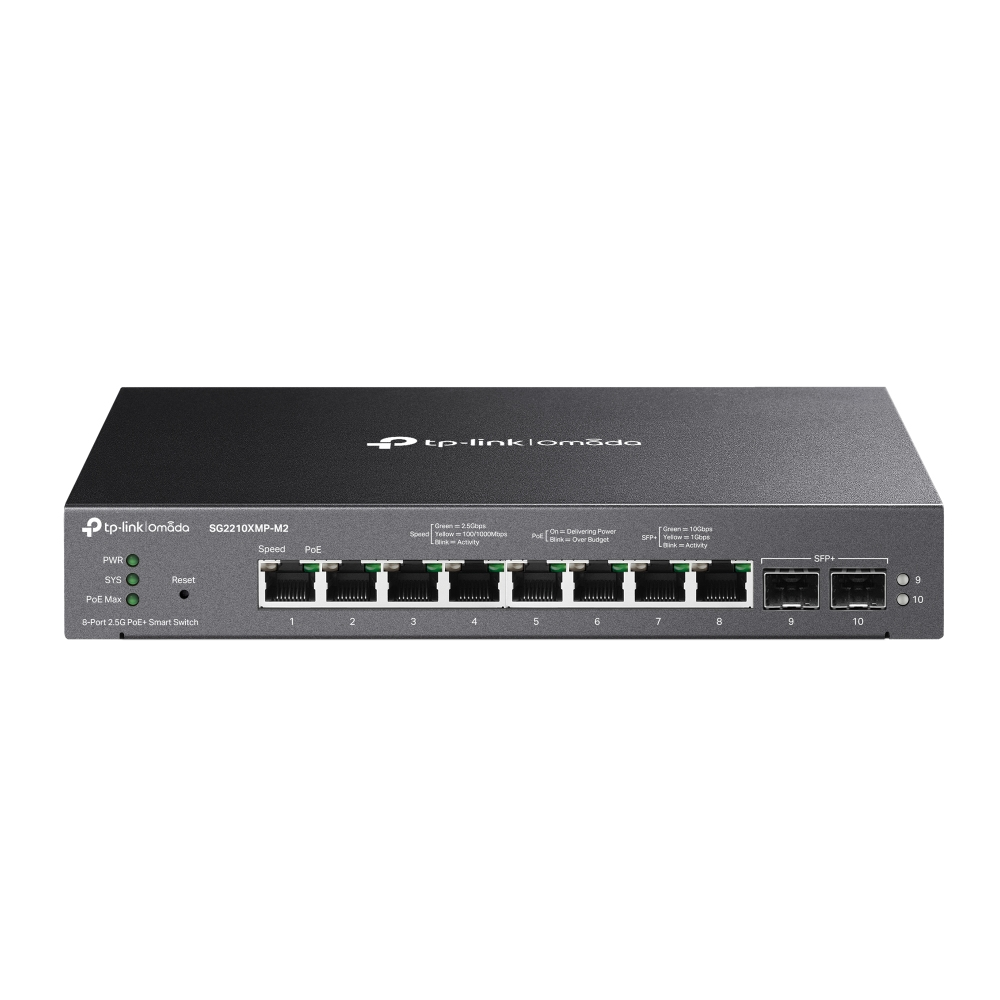 Omada 8-Port 2.5GBASE-T and 2-Port  10GE SFP+ Smart Switch with  SG2210XMP-M2 - eet01