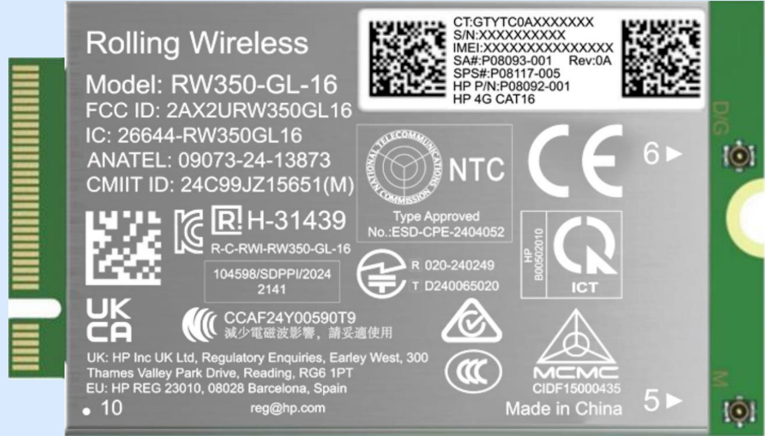 HP 4G LTE-AP (Cat 16) WWAN  B8BD2AA - eet01