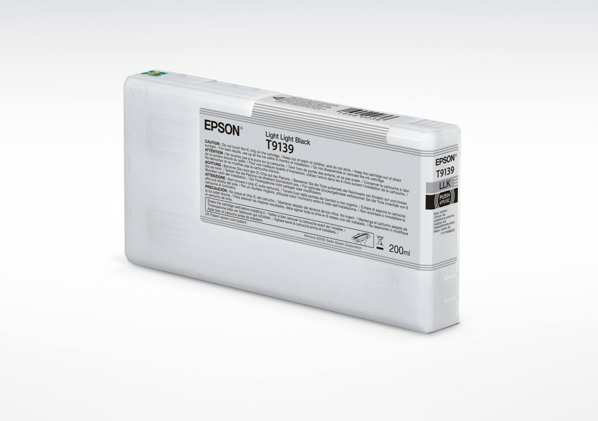 Epson Ink Cartridges, Ultrachrome HDR, T9139, Singlepack, 1 X 200.0 Ml Light Light Black, Standard C13T913900 - C2000