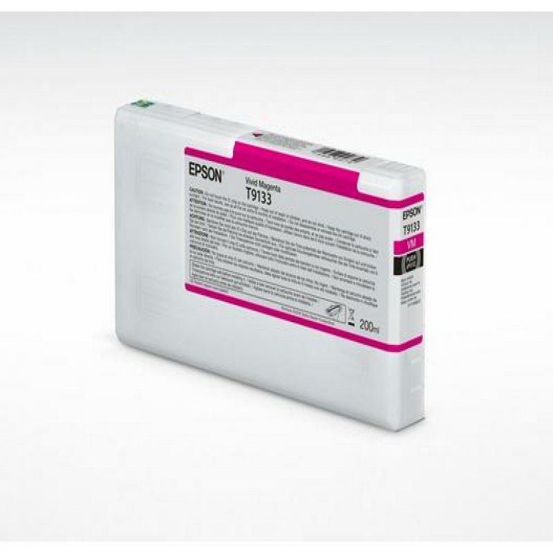 Epson T9133 - 200 Ml - Vivid Magenta - Original - Ink Cartridge - For SureColor SC-P5000 STD Spectro, SC-P5000 Violet, SC-P5000 Violet Spectro C13T91330N - C2000 Epson T9133 - 200 Ml - Vivid Magenta - Original - Ink Cartridge - For SureColor SC-P5000 STD Spectro, SC-P5000 Violet, SC-P5000 Violet Spectro C13T91330N - C2000