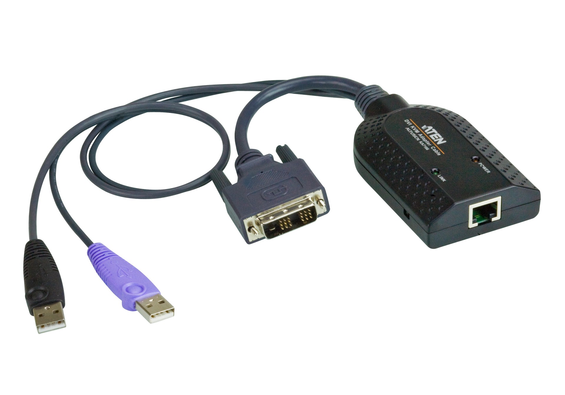 Aten It Ka7166 Digital Video Dvi Usb Kvm Adapter Cable With Virtual Media & Smart Card Reader Support Ka7166 - NA01