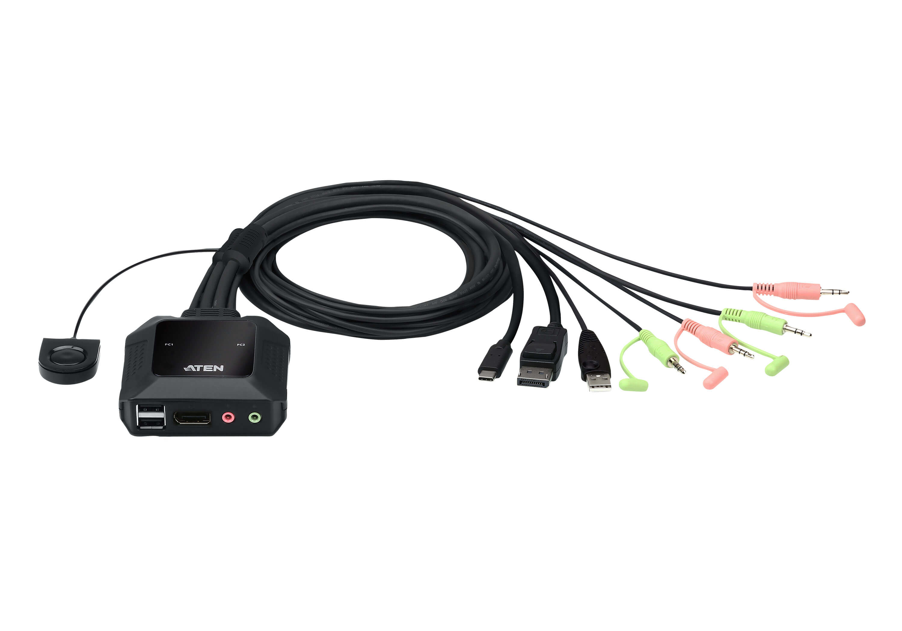 Cs52dp aten kvm Aten It Cs52dp *1 Usb C & *1 Displayport Pc In *1 ,*1 Displayport Monitor Out With Remote Port Selector; 4k60hz With Audio - NA01