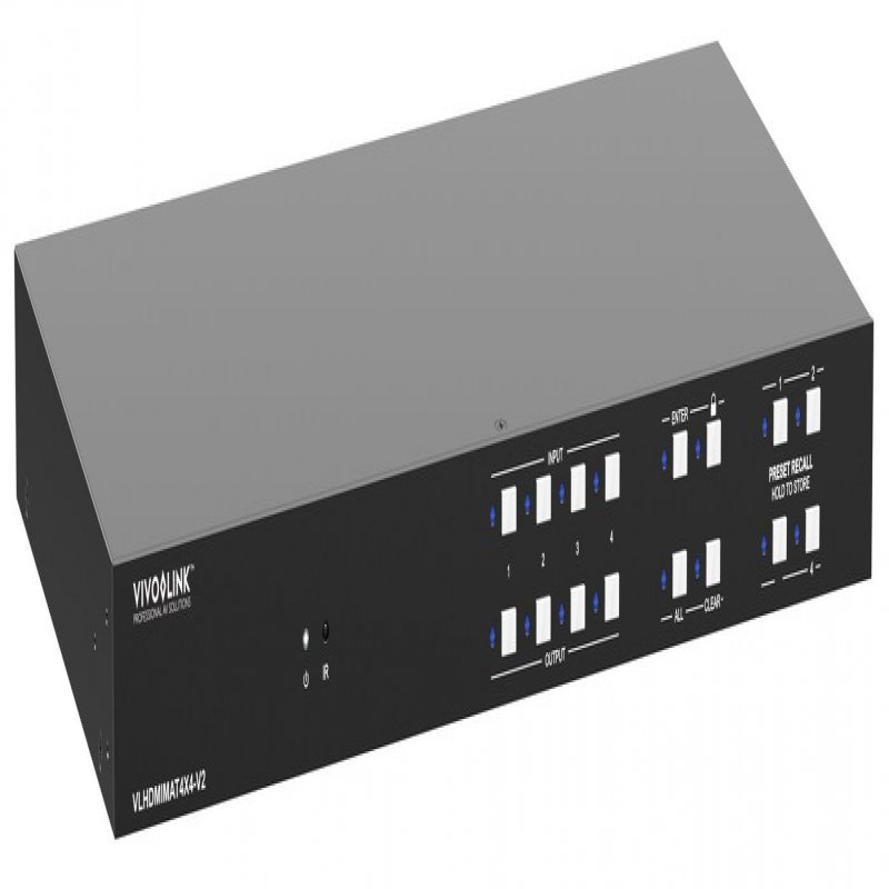 Vivolink HDMI 2.0 4x4, Matrix Fast  Switcher w/GUI and RS232  VLHDMIMAT4X4-V2 - eet01