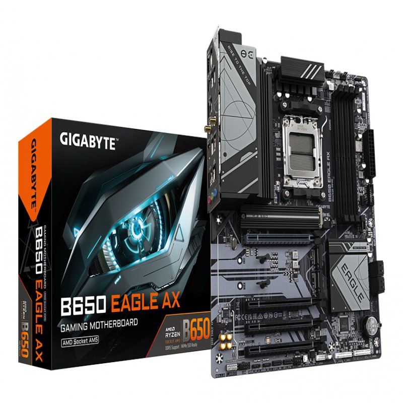 Gigabyte Motherboard - Supports Amd  Ryzen 7000 Cpus, 12+2+2  B650 EAGLE AX - eet01