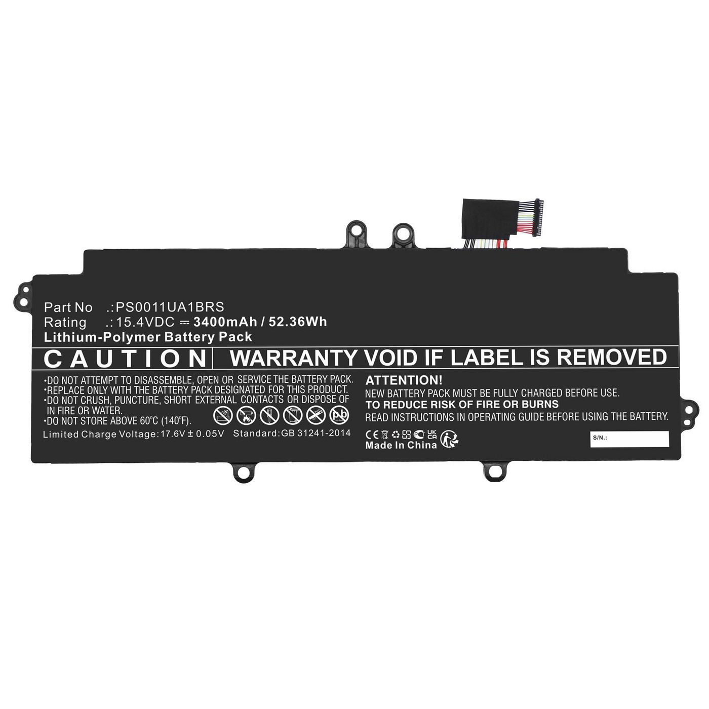 CoreParts Laptop Battery for Notebook  52.36Wh 15.4V 3400mAh  MBXTO-BA0070 - eet01