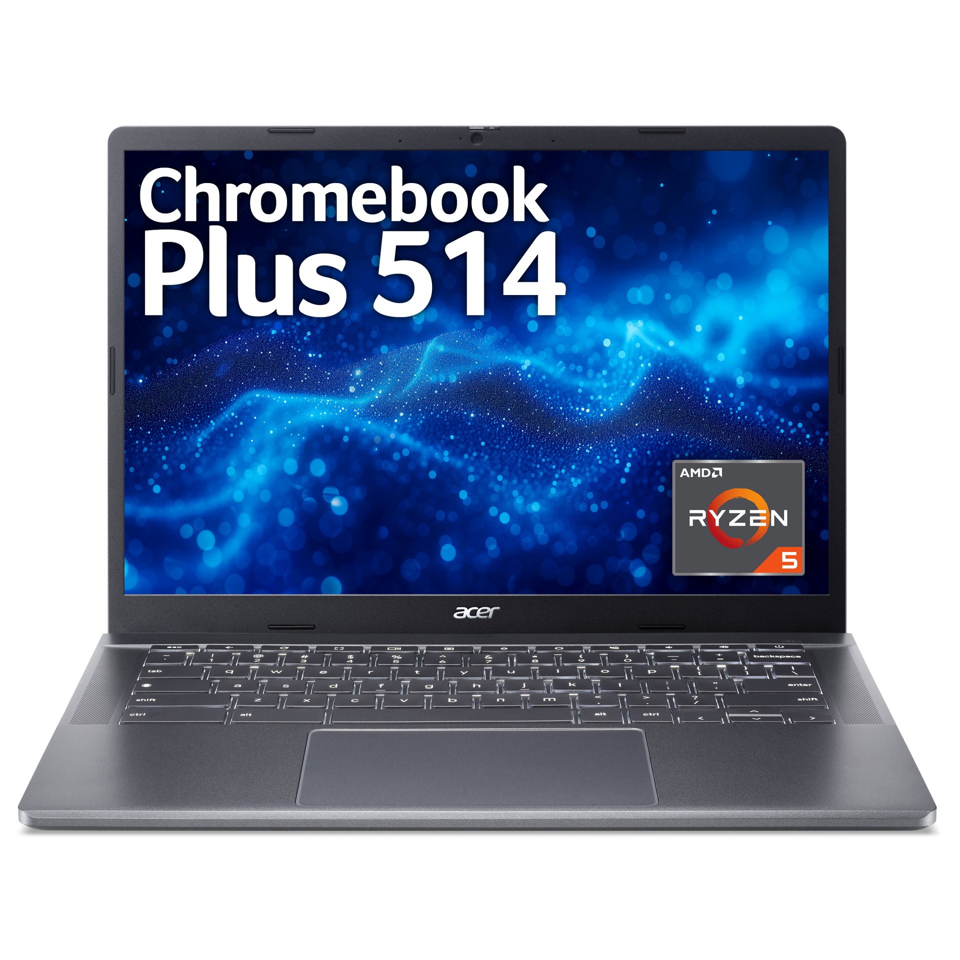Acer Chromebook Plus 514 CBE574-1 - AMD Ryzen 5 - 7520C / Up To 4.3 GHz - Chrome OS - Radeon 610M - 16 GB RAM - 256 GB SSD - 14" 1920 X 1200 - Wi-Fi 6E - Steel Grey - Kbd: UK NX.KREEK.005 - C2000
