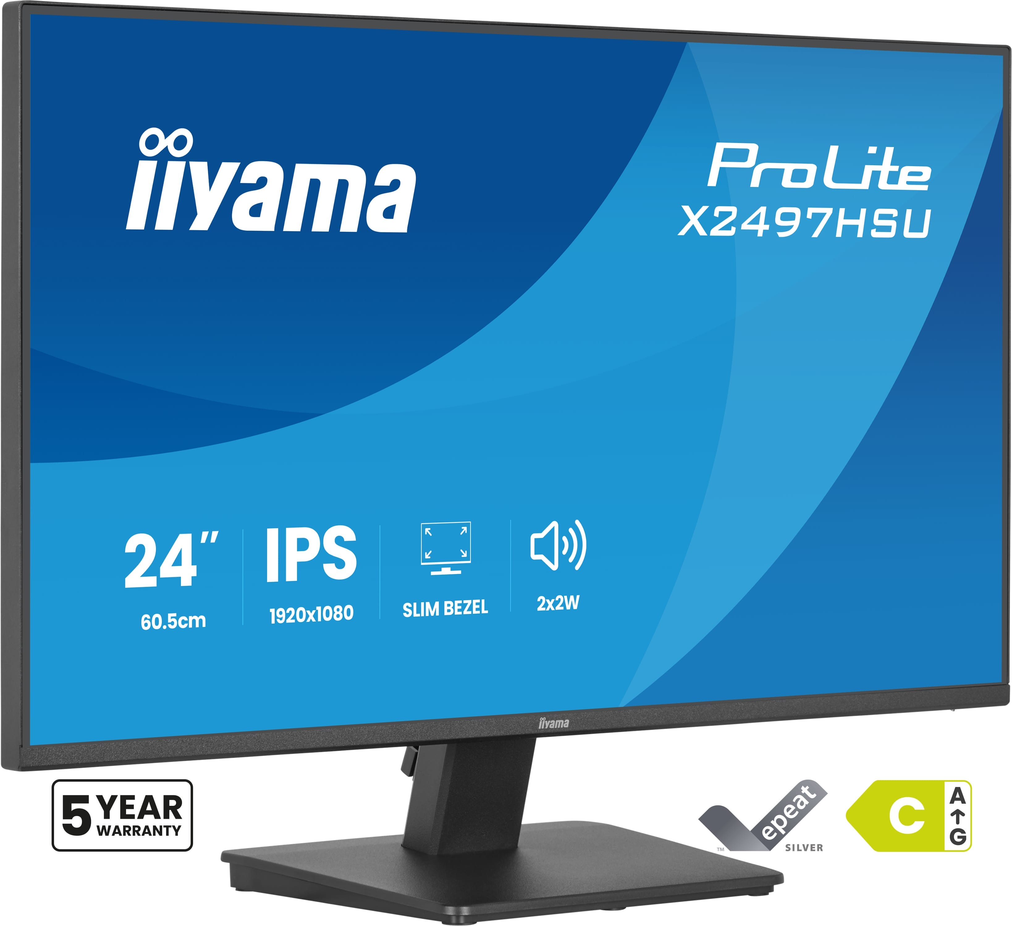 Iiyama - Monitors                23.8in 1920x1080 4ms 350cd/m        1500:1 Hdmi Usb Hub                 X2497hsu-b1