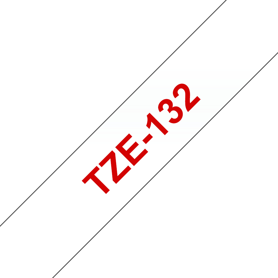 Brother Schriftbandkassette 12mm  Farblos/rot TZE132 25  TZE-132 - eet01