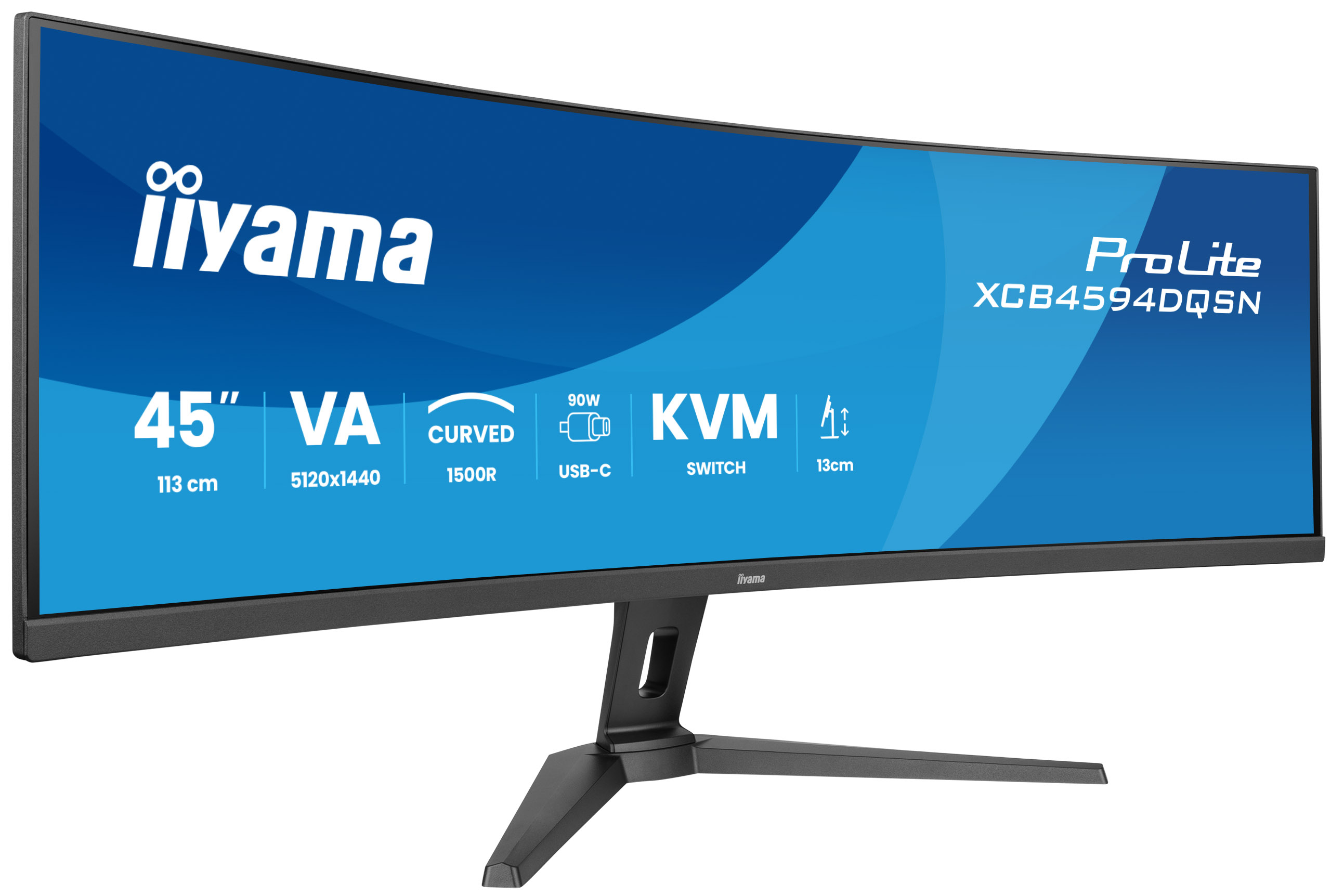 Iiyama - Monitors                Xcb4594dqsn-b1 45in Curved 5120     3000:1 Dp/hdmi/usb-c                Xcb4594dqsn-b1