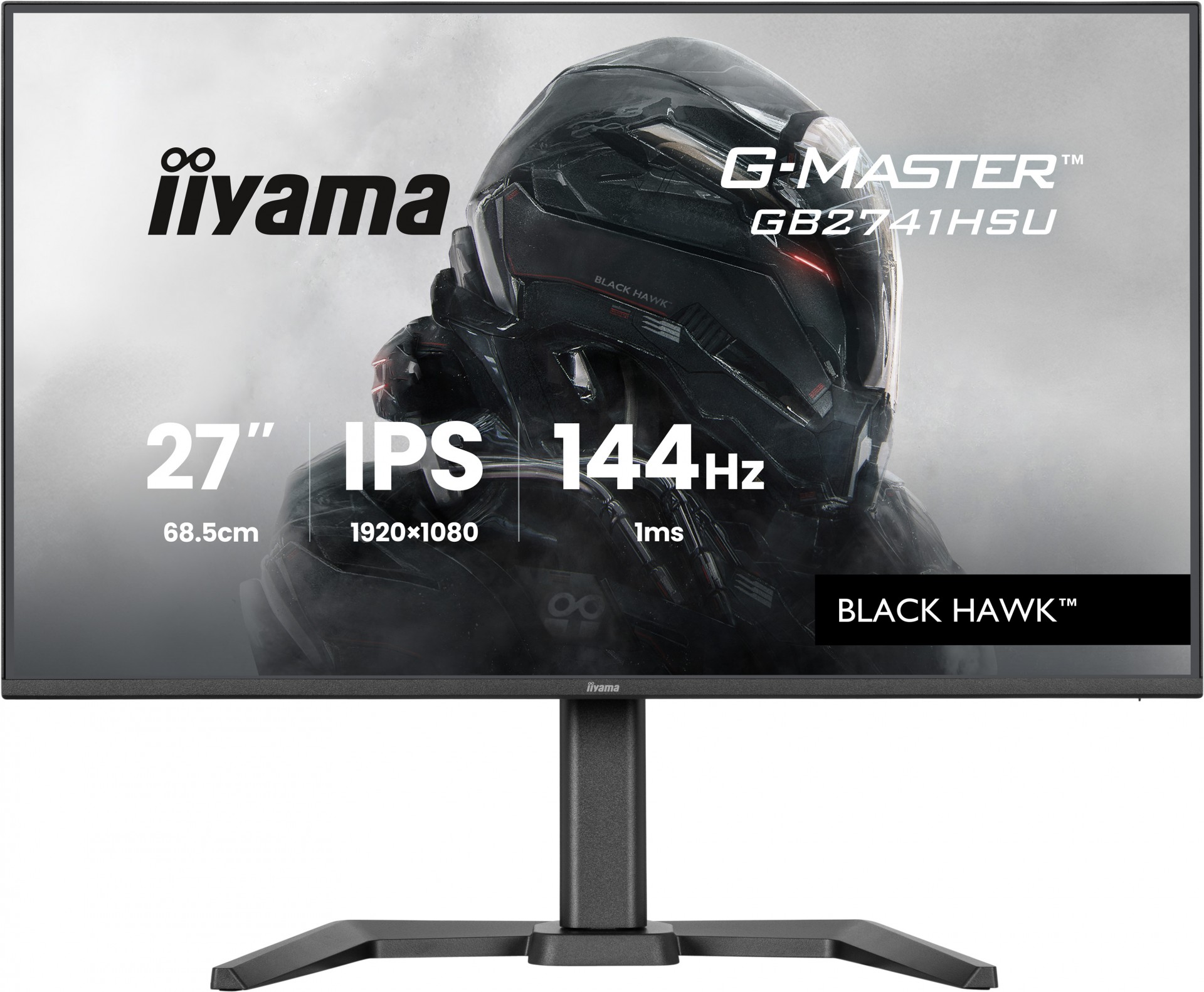 Iiyama G-MASTER Black Hawk GB2741HSU-B1 - LED Monitor - Gaming - 27" - 1920 X 1080 Full HD (1080p) @ 144 Hz - IPS - 350 Cd/m - 1500:1 - 1 Ms - HDMI, DisplayPort - Speakers - Black, Matte GB27 - C2000