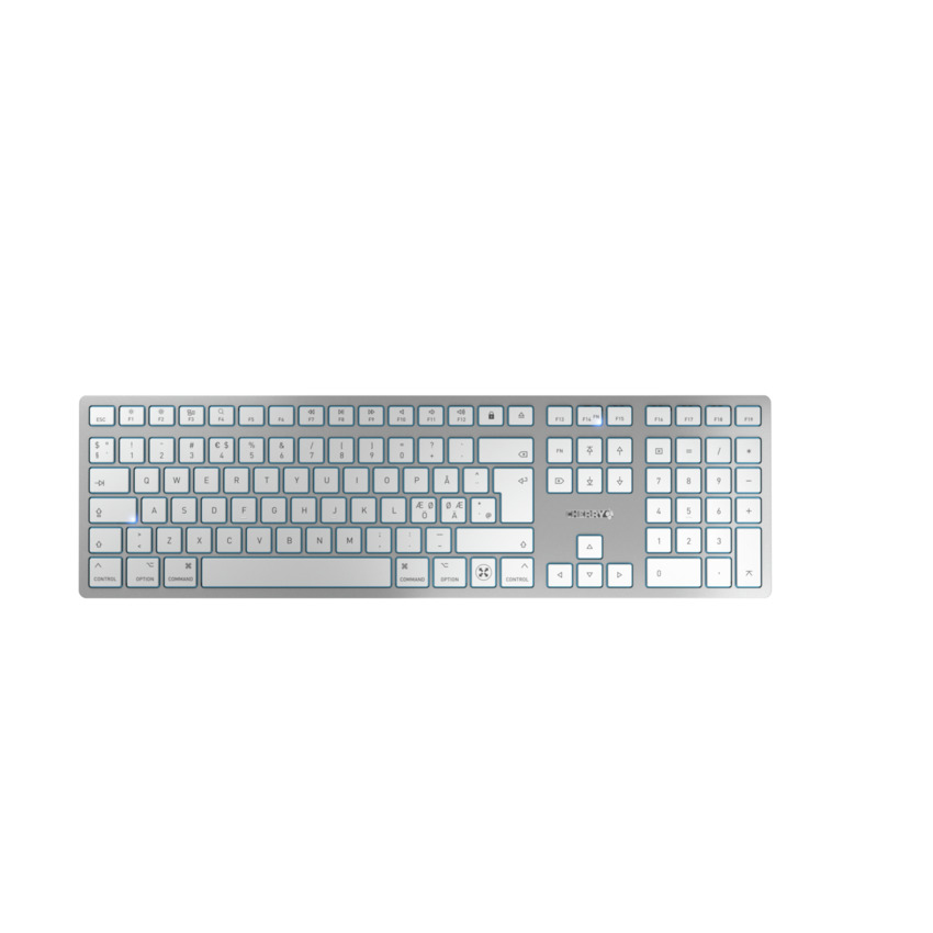 Cherry - Keyboards Zone 2 B2c    Kw 9100 Slim For Mac Keyboard       Wireless Silver Uk-english          Jk-9110gb-1