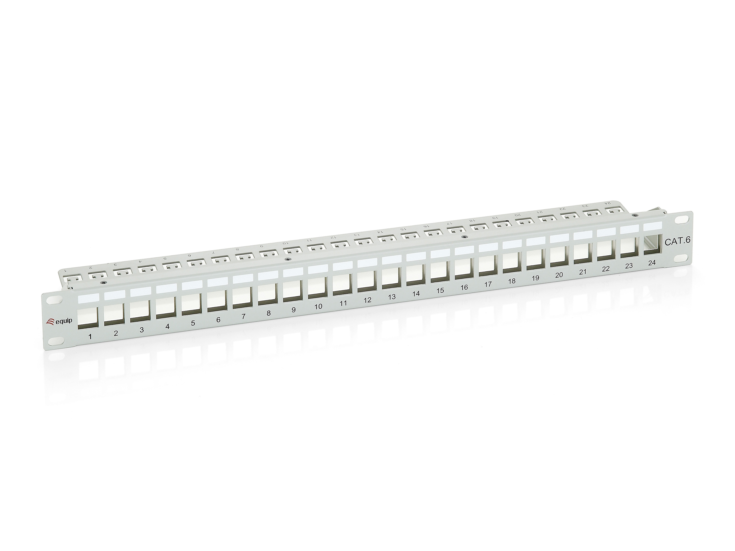 Equip 24-Port Keystone Cat.6  Shielded Patch Panel, Light  767124 - eet01
