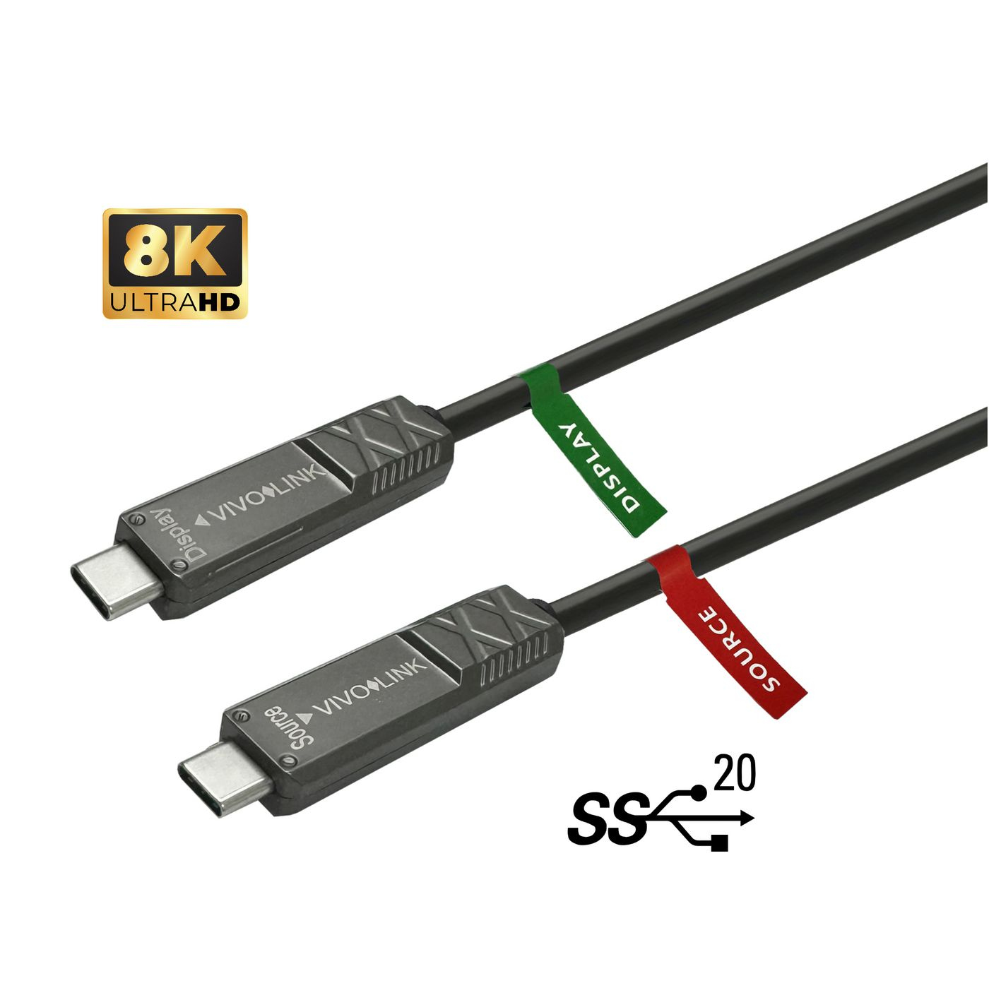 Vivolink USB-C to USB-C Cable 8m for AV  PROUSBCMM8OP - eet01