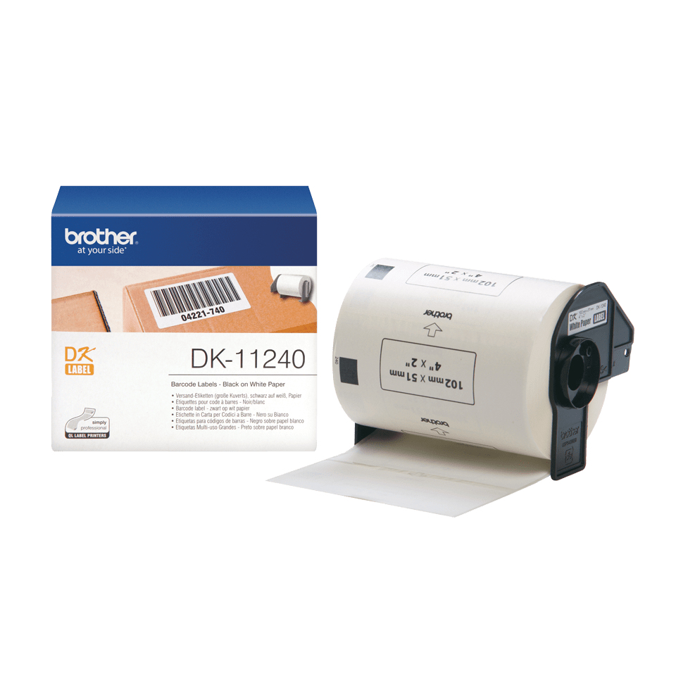Brother Barcode Labels Black on White 102 x 51 mm DK11240 - eet01