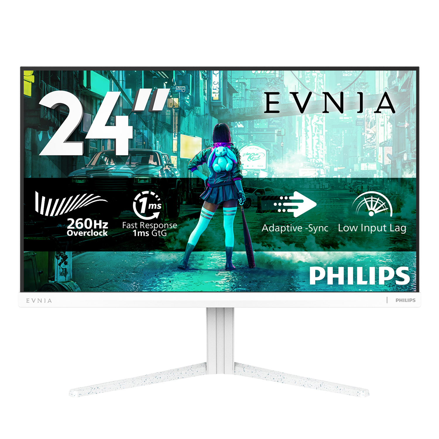 Philips Evnia 3000 24M2N3201P - LED Monitor - Gaming - 24" (23.8" Viewable) - 1920 X 1080 Full HD @ 240 Hz - Fast IPS - 300 Cd/m - 1000:1 - HDR10 - 0.3 Ms - HDMI, DisplayPort - White 24M2N320 - C2000 Philips Evnia 3000 24M2N3201P - LED Monitor - Gaming - 24" (23.8" Viewable) - 1920 X 1080 Full HD @ 240 Hz - Fast IPS - 300 Cd/m - 1000:1 - HDR10 - 0.3 Ms - HDMI, DisplayPort - White 24M2N320 - C2000