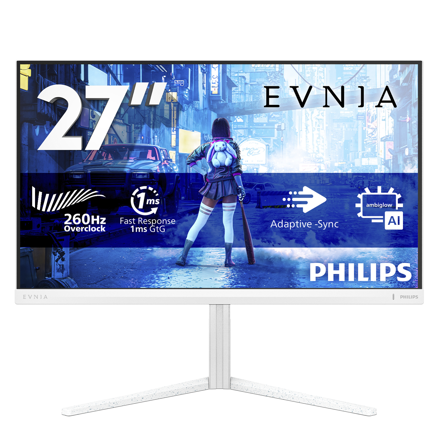 Philips Evnia 5000 27M2N5201P - LED Monitor - Gaming - 27" - 1920 X 1080 Full HD (1080p) @ 240 Hz - Fast IPS - 1000:1 - HDR10 - 0.3 Ms - 2xHDMI, DisplayPort - White 27M2N5201P/00 - C2000 Philips Evnia 5000 27M2N5201P - LED Monitor - Gaming - 27" - 1920 X 1080 Full HD (1080p) @ 240 Hz - Fast IPS - 1000:1 - HDR10 - 0.3 Ms - 2xHDMI, DisplayPort - White 27M2N5201P/00 - C2000